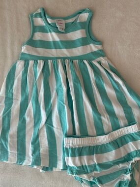 Hanna Andersson Striped Dress and Bloomer Set 2T